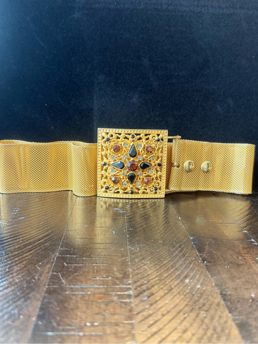 Vintage Ben Amun Gold Tone Belt with Bejeweled Buckle